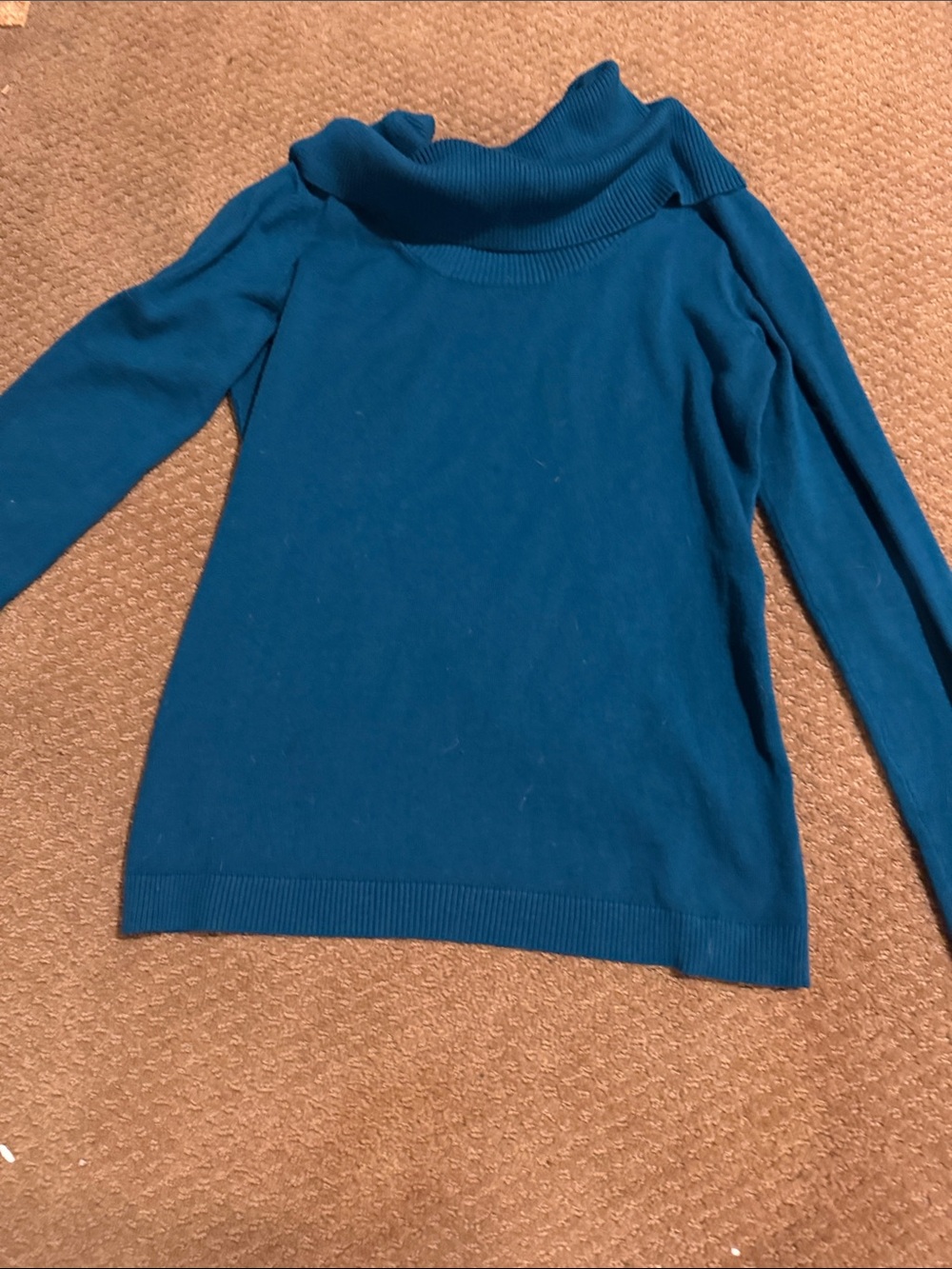 Teal Cowl Neck Sweater sz l